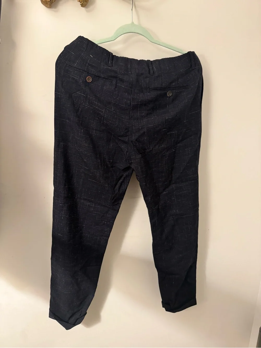 Made in Italy Paul Smith Black Textured Dress Trousers 30